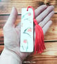 Robin decoupage wooden bookmark. Robin bookmark. Wooden bookmark.  - Image 3