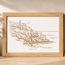 Laser engraved Botallack Mine Cornwall