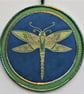 DFPM02-Dragonfly Mandala Wall Hanging-17.5cm diameter-Navy Blue-Olive-Gold