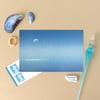 Moon over the sea blank greeting card, notelet, notecard, coastal, ocean