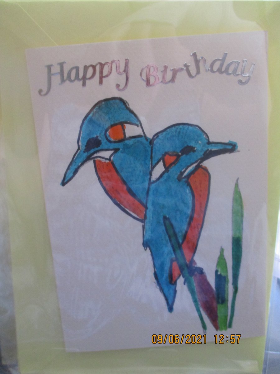Happy Birthday Kingfisher Card