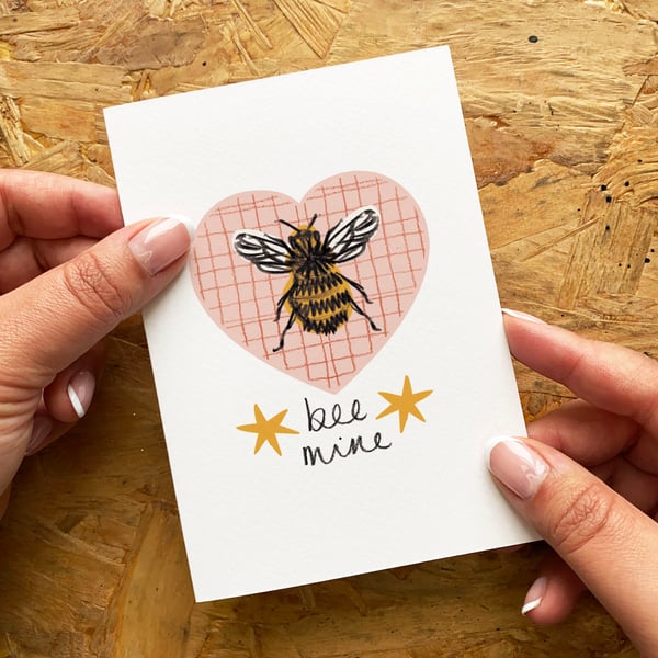 Be Mine Valentine's Day Card - Bee Mine Card 
