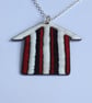 Hand Enamelled Broad Stripe Beach Hut Pendant  - Image 4