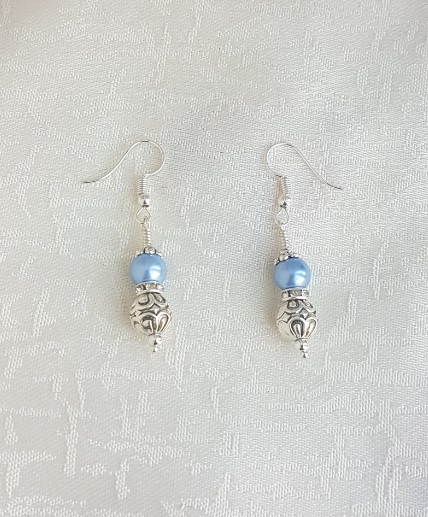 Gorgeous Light Blue Magnetic Haematite and Fancy Bead Earrings.
