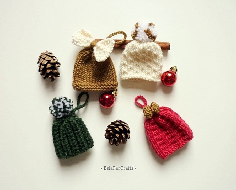 Xmas tree ornaments set (4) - Christmas party favours - Winter home decor