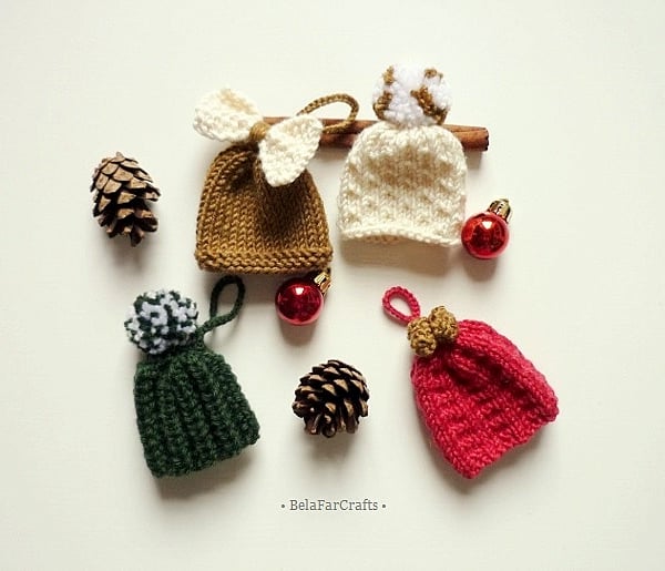 Xmas tree ornaments set (4) - Christmas party favours - Winter home decor