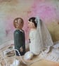 Custom wedding cake peg doll cake toppers.  - Image 3