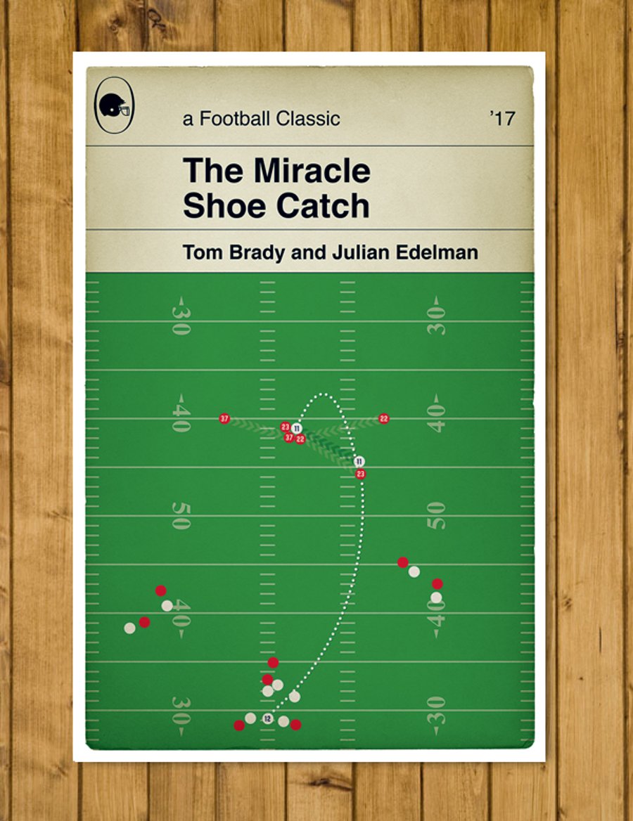 New England Patriots - The Miracle Shoe Catch - Super Bowl LI Art - Various Size
