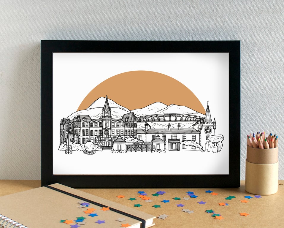Newcastle Northern Ireland Skyline Art Print