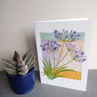 Lottie Murphy Agapanthus Floral Blank Card - Female Birthday Card - Card For Her