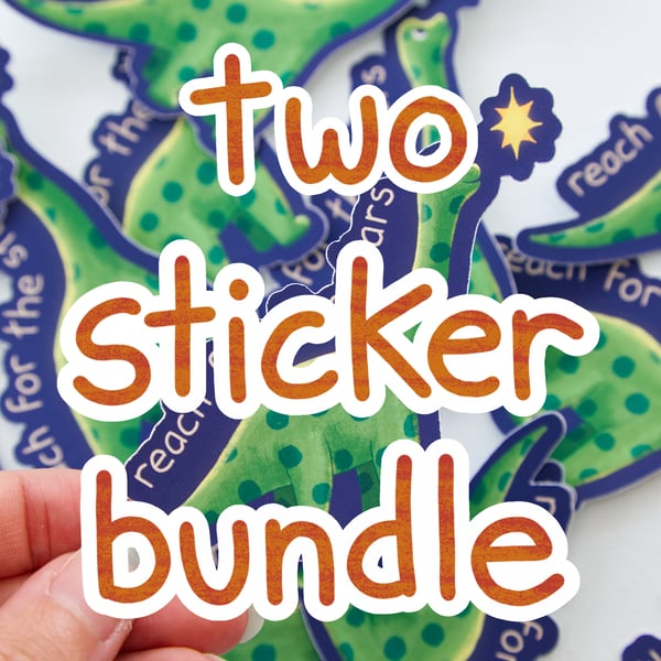 Two Sticker Bundle Illustrated Art Matte Vinyl Stickers