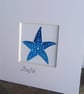 A blue batik 'Starfish' fabric picture - 4x4 inches including mount - Image 4