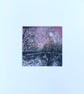 Beyond the Woodland Edge, mounted original mixed media painting - Image 4