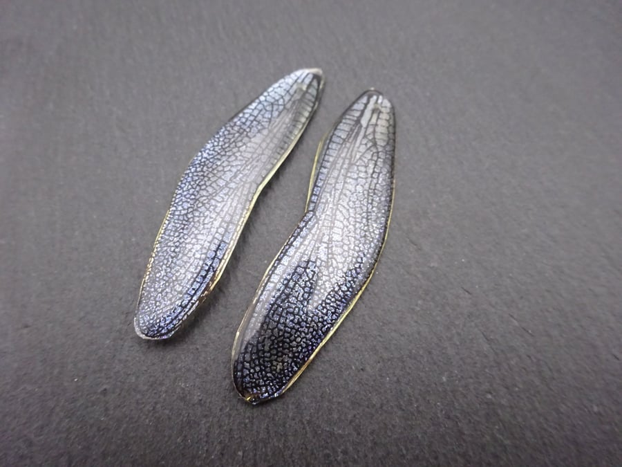 blue glitter resin fairy wings