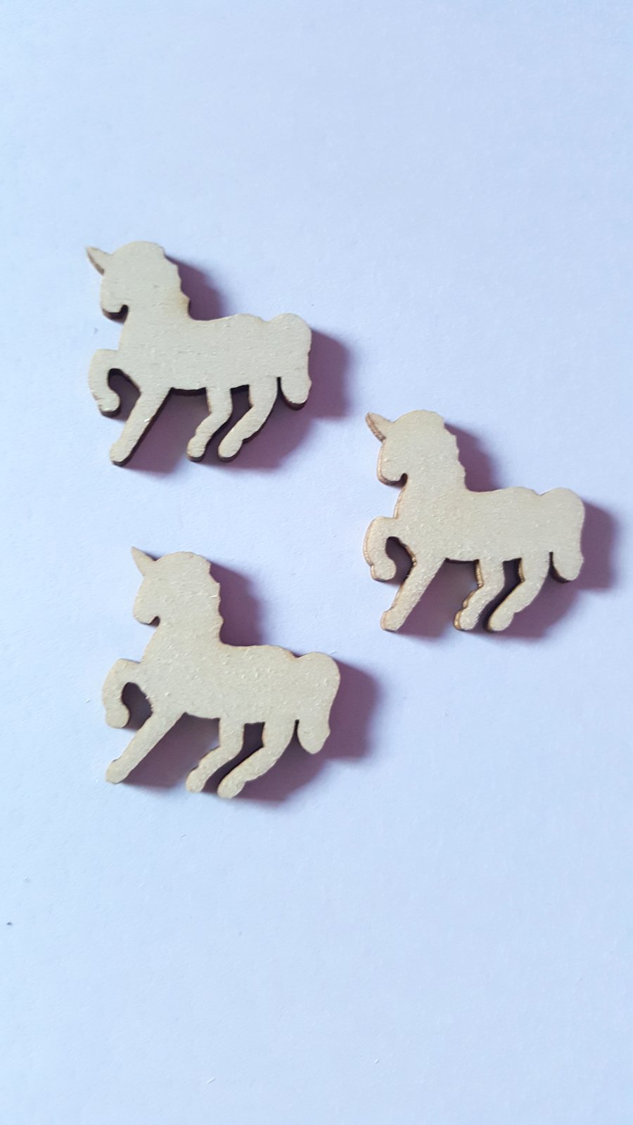 10 x Mini Blank Wooden Craft Shapes - 30mm - Unicorn 