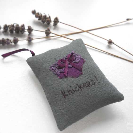 freehand embroidered lavender bag sachet hanging decoration 
