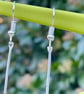 HALLOWEEN BAT EARRINGS white cute bat drop bar - Image 7
