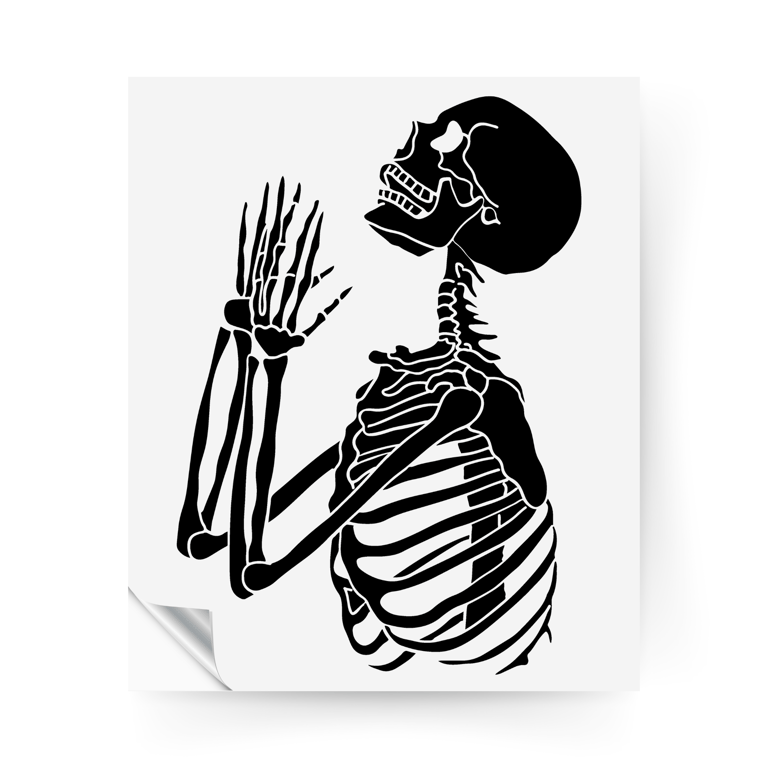 Skeleton Window Sticker 03: Halloween Window Decal, Spooky Season Skeleton Decor
