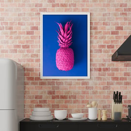Pink pineapple abstract fruit print