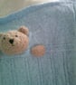 Sparkly Blue Blanket with Teddy Bear Head - Image 3