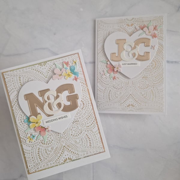 Personalised wedding card with initials