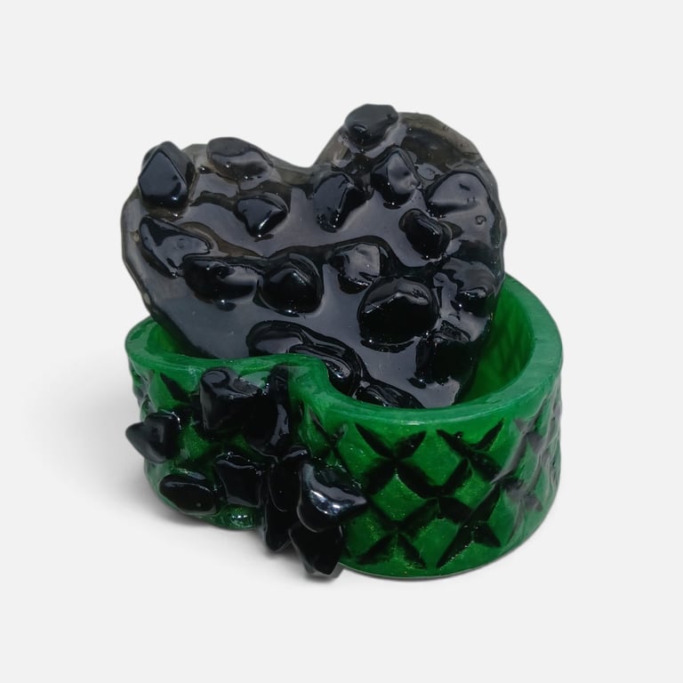 Obsidian Heart Trinket Box