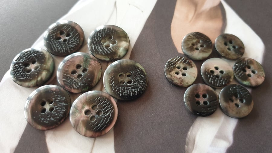 15mm & 21mm SuitJacket buttons Grey mix (Matching)