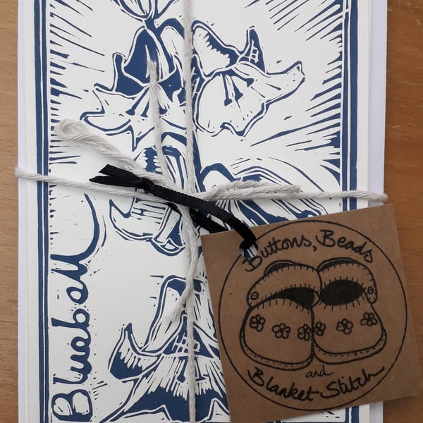 Bluebell Lino Printed Postcards, Set of 3 (Bundle 1)