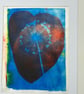 Hand printed flower in a heart picture. - Image 3