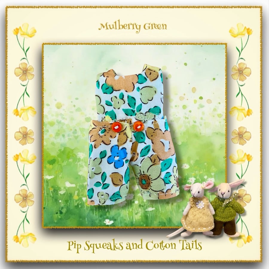 Spring Flowers Dungarees to fit the Pip Squeaks and Cotton Tails 