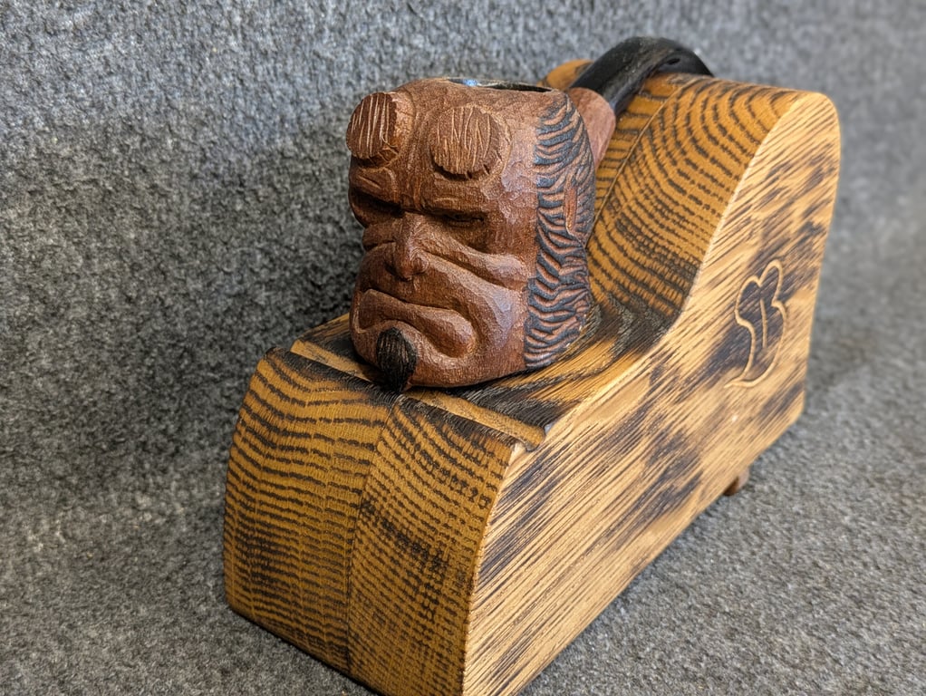Hand carved Hellboy smoking pipe 