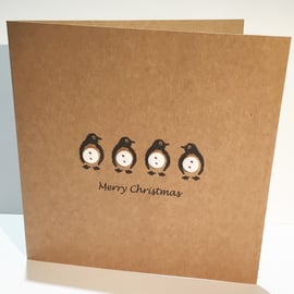 Penguin Christmas Card - Buttons