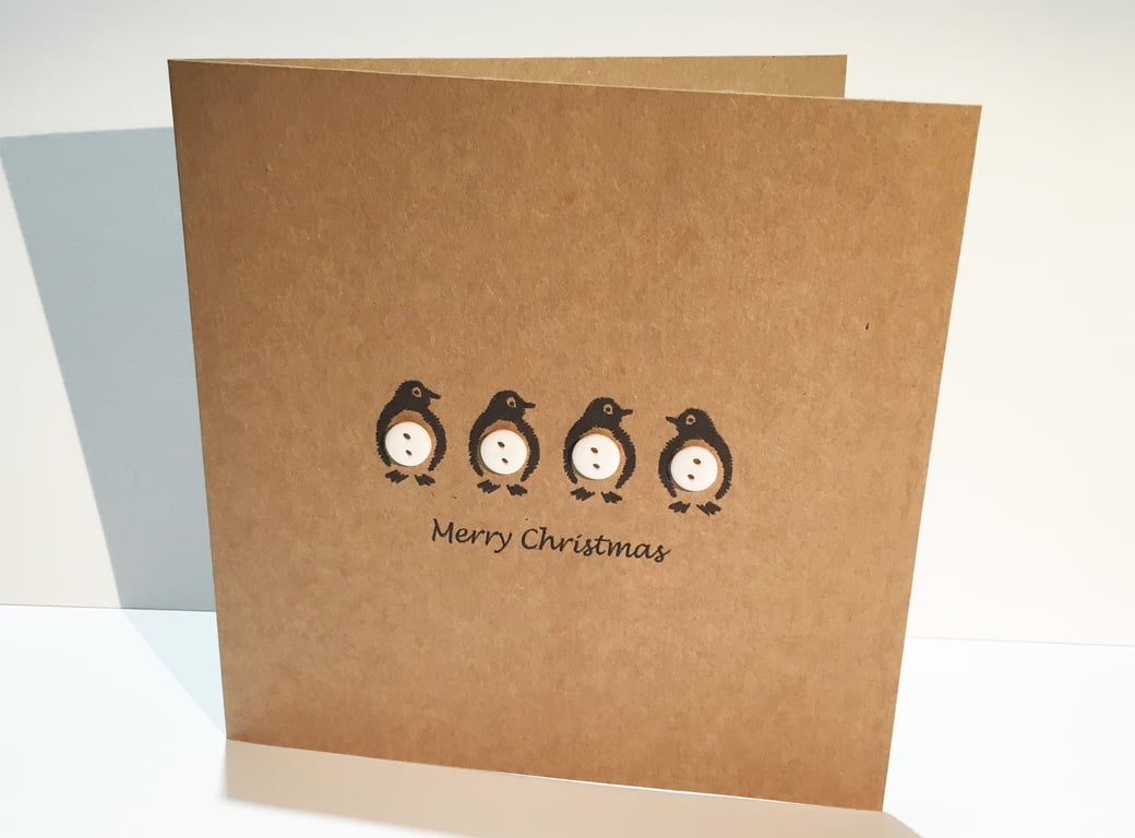 Penguin Christmas Card - Buttons