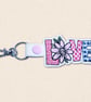 Floral Love Keyring - Embroidered Faux Leather Bag Charm