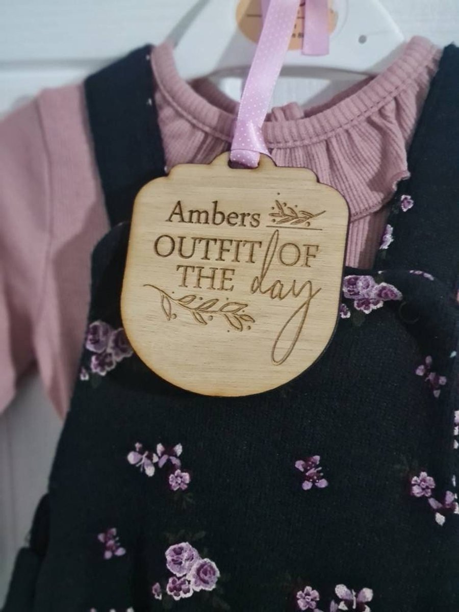 Personalised outfit of the day hanger clothes tag! OOTD, flatlay, photography pr