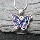 Inclusion Breastmilk or Ashes Butterfly Pendant in Sterling Silver