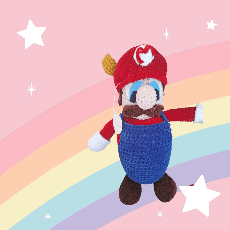 14 inch crochet Mario brother