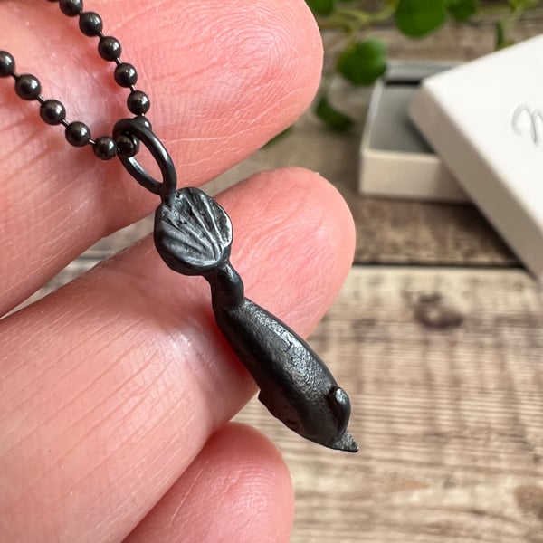 Recycled Sterling Silver Antiquity Dolphin necklace - slight second