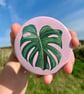 Monstera Leaf Pocket Mirror, Handbag Mirror - Image 1