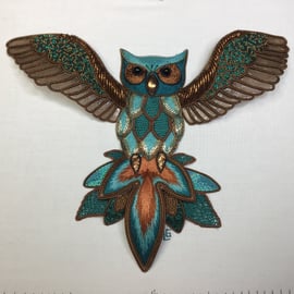 The Owl - full kit - Goldwork, Stumpwork, Embroidery, DYI kit