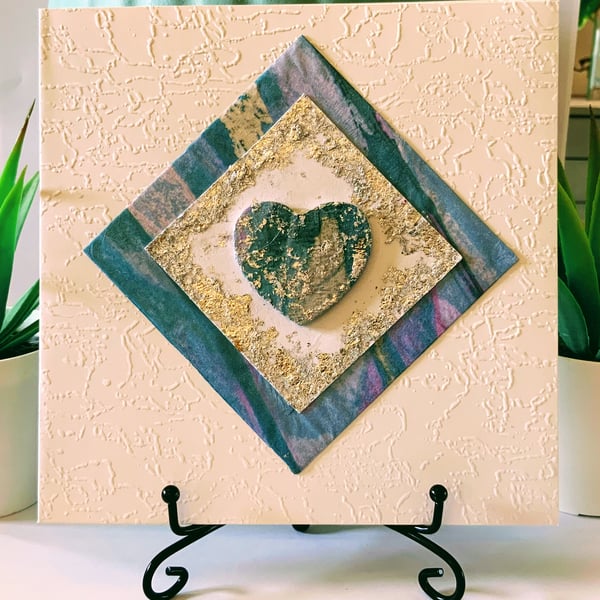 Wood Heart Occasion Card.