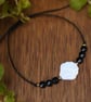 Black Tourmaline and Shell Bracelet – Adjustable Beach Bracelet