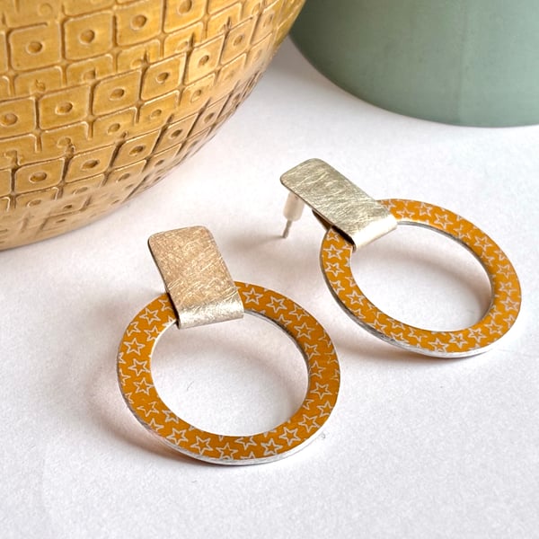 Colour pop circle studs yellow