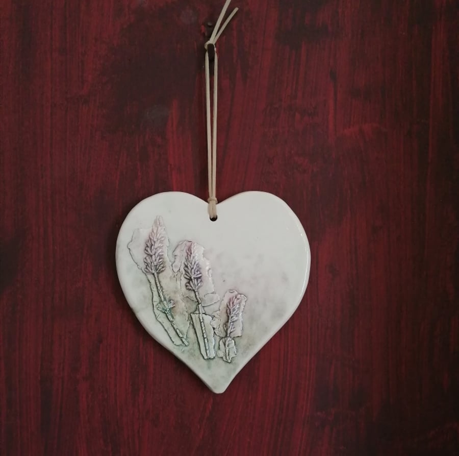 Ceramic Lavender Heart  2 of 4