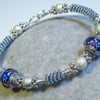 Denim Blue and Silver Bangle