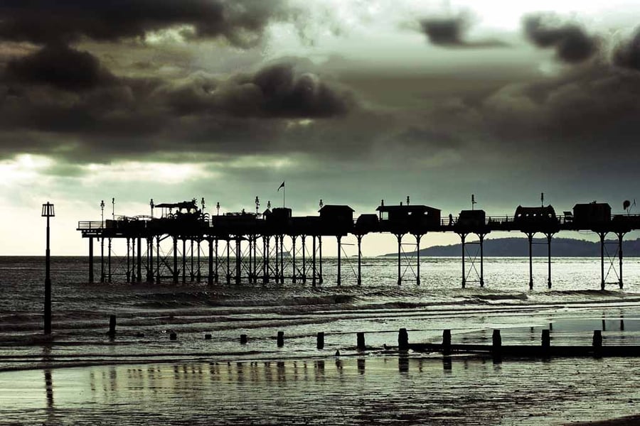 Teignmouth Pier And Beach Devon England UK Photograph Print