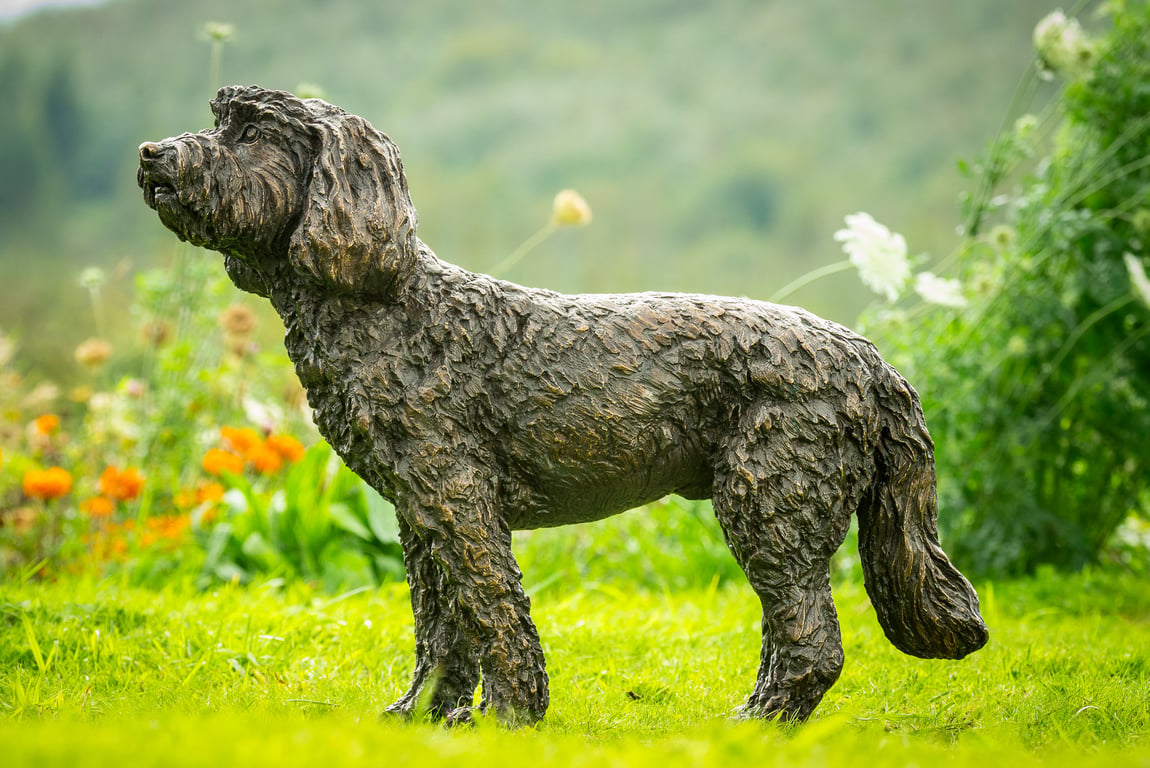 Standing Cockapoo Dog Statue Large Foundry Bronze Sculpture 