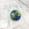 Bird Liberty print William Morris strawberry thief fabric button brooch