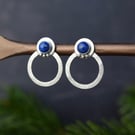 Lapis Lazuli and Sterling Silver Circle Earrings