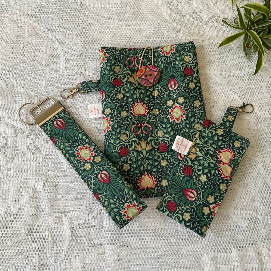 William Morris “Persian” Phone Cover,Wristlet or Key Fob Chapstick Holder